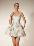 Flower Sequin Embroidered Mini Dress