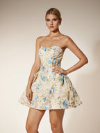 Flower Sequin Embroidered Mini Dress