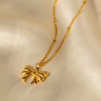 Elara Gold Bow Necklace