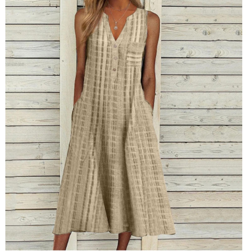 Elegant Chic VNeck Office Lady Pockets Dresses