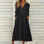 Elegant Chic VNeck Office Lady Pockets Dresses