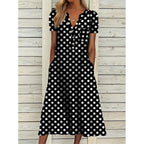 Elegant Chic VNeck Office Lady Pockets Dresses