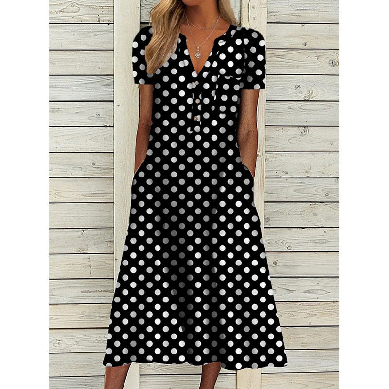 Elegant Chic VNeck Office Lady Pockets Dresses
