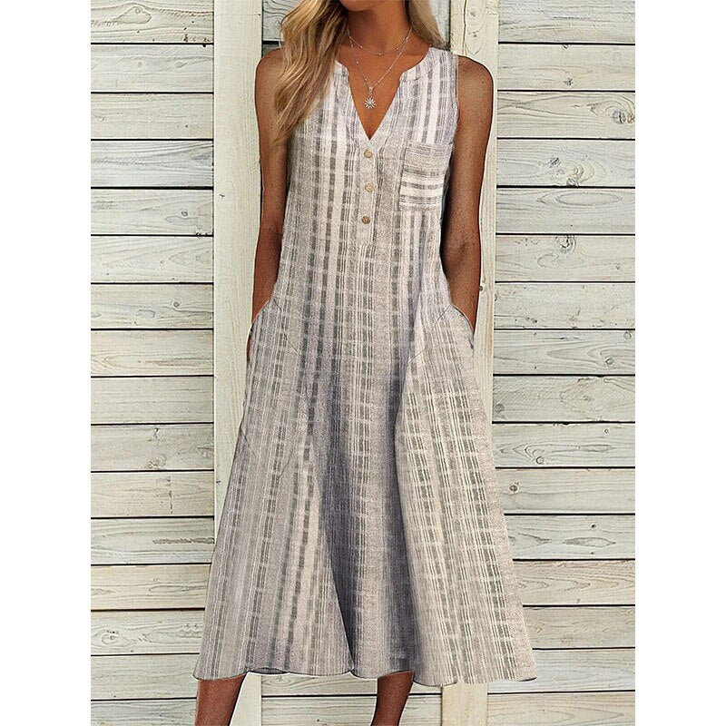 Elegant Chic VNeck Office Lady Pockets Dresses
