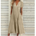 Elegant Chic VNeck Office Lady Pockets Dresses