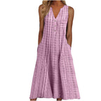 Elegant Chic VNeck Office Lady Pockets Dresses