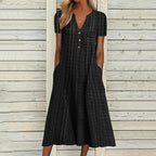 Elegant Chic VNeck Office Lady Pockets Dresses