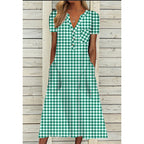 Elegant Chic VNeck Office Lady Pockets Dresses