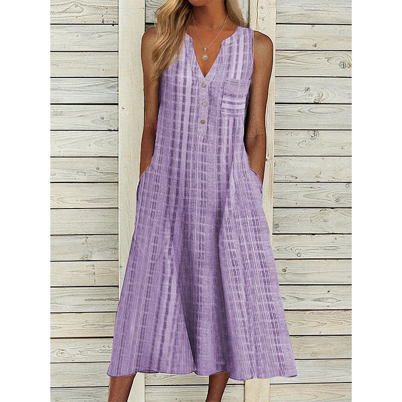 Elegant Chic VNeck Office Lady Pockets Dresses