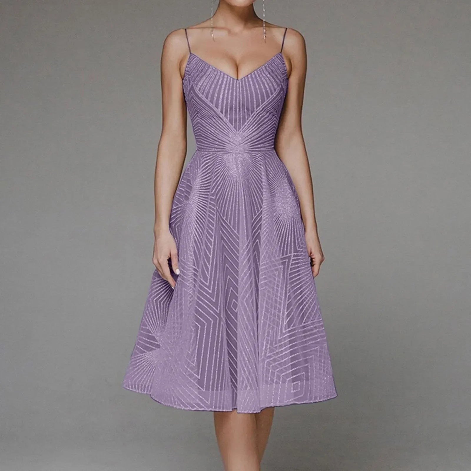 Elegant Luxury Long Formal Party Midi Dress