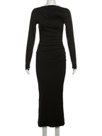 DressBetty - 2024 Spring Elegant O-neck Long Sleeve Bodycon Dress