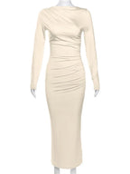DressBetty - 2024 Spring Elegant O-neck Long Sleeve Bodycon Dress