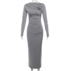 DressBetty - 2024 Spring Elegant O-neck Long Sleeve Bodycon Dress