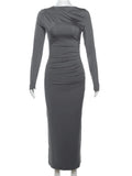 DressBetty - 2024 Spring Elegant O-neck Long Sleeve Bodycon Dress