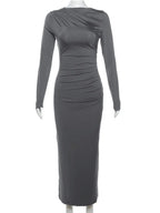 DressBetty - 2024 Spring Elegant O-neck Long Sleeve Bodycon Dress