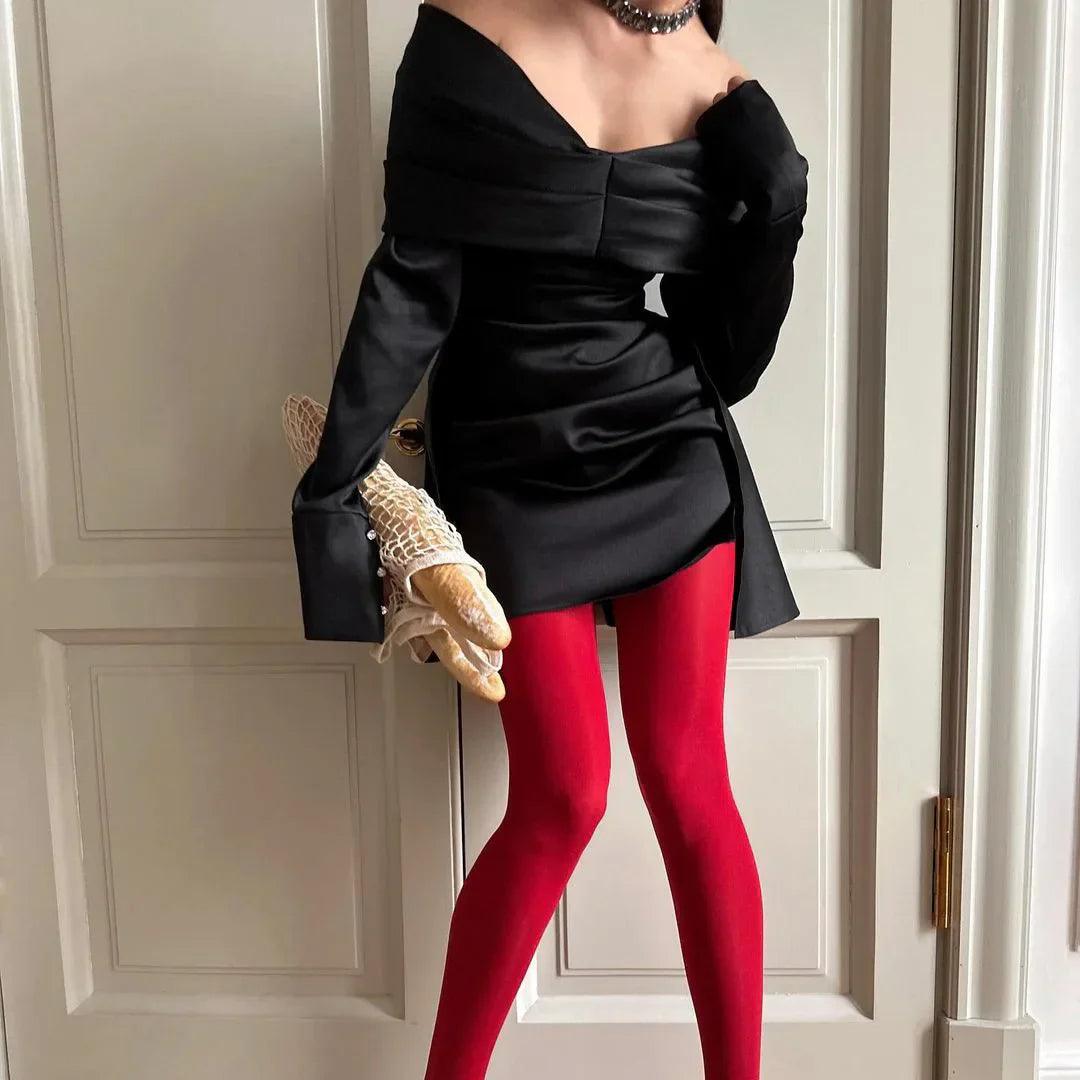 Elegant Party Off Shoulder Slim Mini Sexy Red Dresses Novelty Party Dress