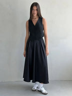 Elegant Satin Loose High Waist Classic Fashion Maxi Skirt