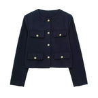 Elegant Solid Fake Fashion Long Single Breasted New Chic Coat