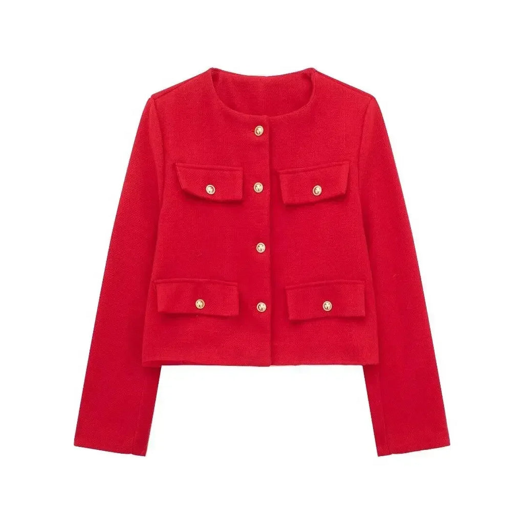 Elegant Solid Fake Fashion Long Single Breasted New Chic Coat