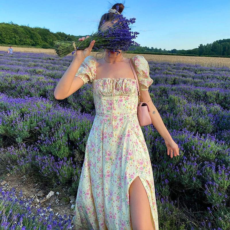 Elegant Summer Dress Women Casual Print Long Dress
