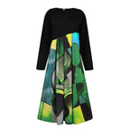 Chic V Neck Spring Summer Loose Casual Ruffle ALine Floral Printed Bohemian Beach Dress