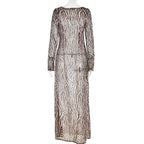 DressBetty - 2024 Vintage Zebra Print Sexy Long Sleeve Party Maxi Dress