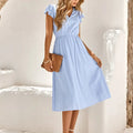 Gabriela Effortless Midi Dress with a V Neck Statement Occasion Edit