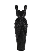 Flower Sequin Split Maxi Dress
