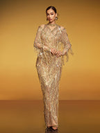 Fringe Sequin Maxi Dress