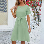 Dominique Minimalist Mint Green Pleated Formal Dress Statement Occasion Edit
