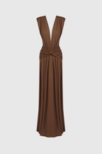 Emmanuhel Plunge Twist Maxi Dress