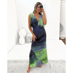 Enter Backless Slit Dress Loose Vacation Dress