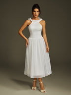 Backless Shawl Midi Dress