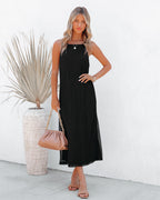 Esplanade Crochet Midi Dress Black FINAL