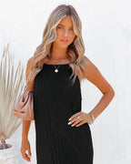Esplanade Crochet Midi Dress Black FINAL