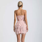 Envious Lies Sequin Feather Fringe Mini Dress