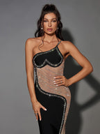 Everleigh Pearl Rhinestone Bandage Dress