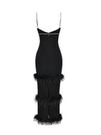 Evolet Rhinestone Feather Bandage Dress
