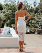 Exclusive Event Halter Lace Midi Dress White FINAL