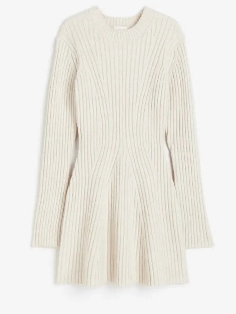 Gara Timeless Rib Knit Dress Premium Wardrobe Essential