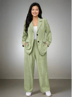 Plus Size Elegant Lapel Suit Jacket And Pants