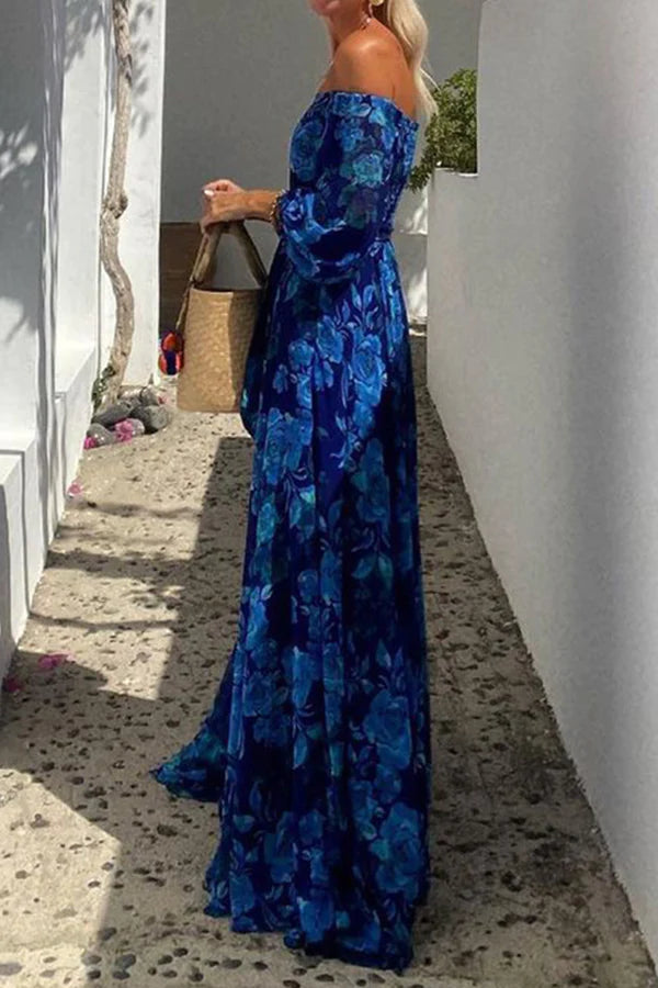 Hana Timeless Flower Print Maxi Dress Statement Occasion Edit