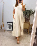Iru Elevated Sleeveless Pleated Dress Statement Occasion Edit