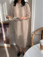 Gaudelia Cozy Knitted Midi Dress for Women Trendy Daily Look