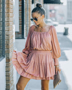 Ayla Smocked Ruffle Mini Dress Rosette FINAL