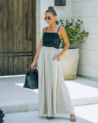 Marcellus Pocketed Colorblock Maxi Dress Black Nude