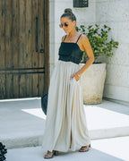 Marcellus Pocketed Colorblock Maxi Dress Black Nude