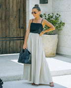 Marcellus Pocketed Colorblock Maxi Dress Black Nude