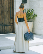Marcellus Pocketed Colorblock Maxi Dress Black Nude