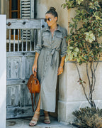 Arman Pocketed Ribbed Knit Maxi Dress FINAL